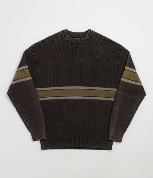 Butter Goods Break Knit Crewneck Sweatshirt - Washed Black