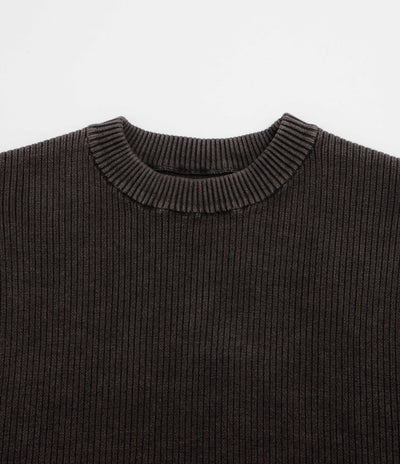 Butter Goods Break Knit Crewneck Sweatshirt - Washed Black