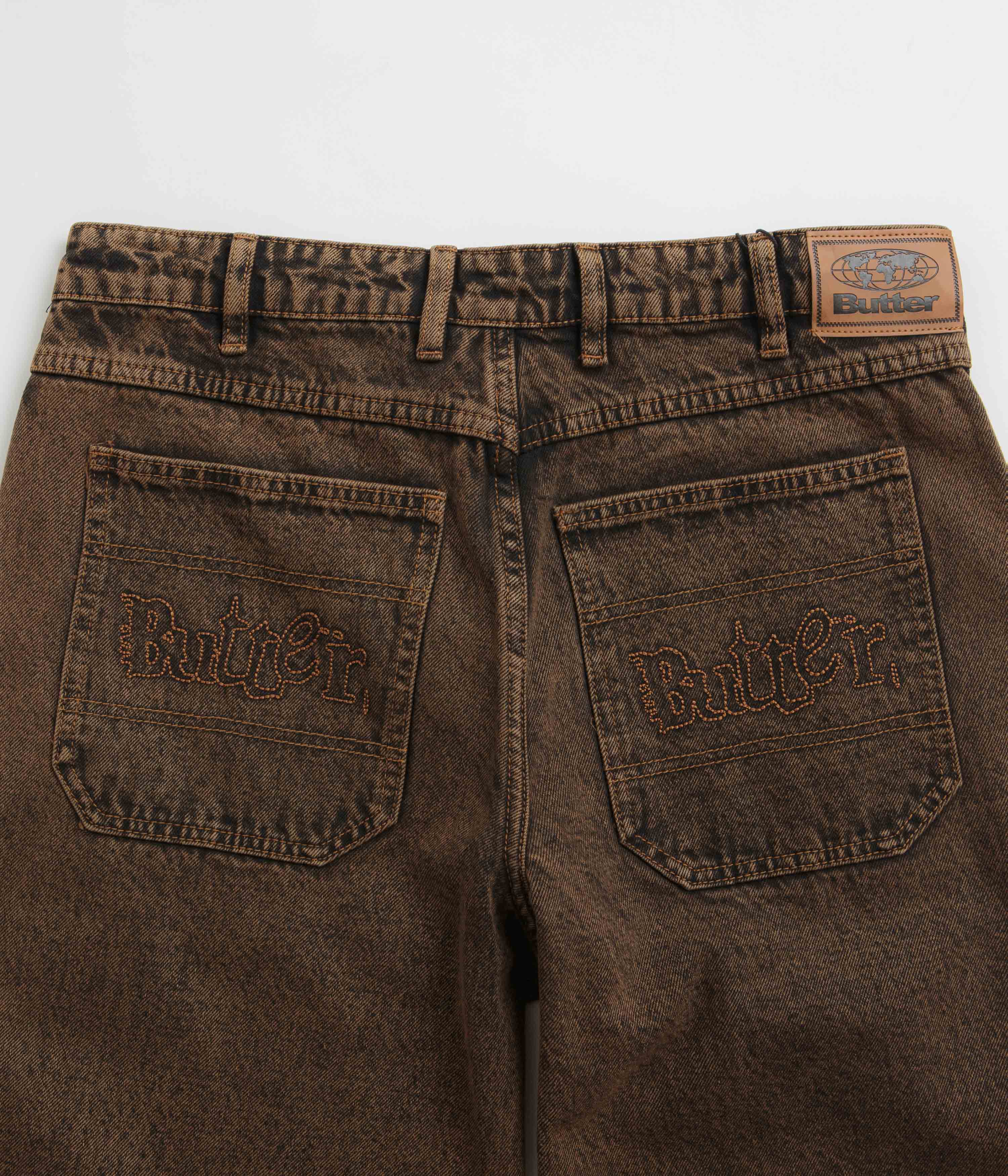 Butter Goods Breakdown Relaxed Jeans - Acid Wash Brown | Flatspot