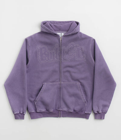 Butter Goods Breakdown Zip-Thru Hoodie in Washed Purple