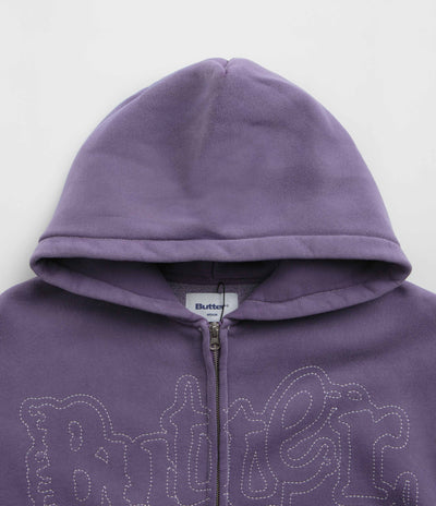 Butter Goods Breakdown Zip-Thru Hoodie in Washed Purple