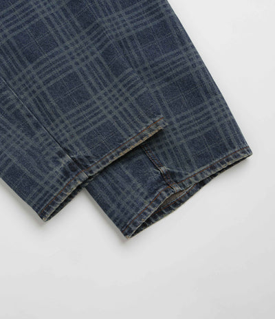 Butter Goods Burn Wide Cut Jeans in Dark Indigo Plaid