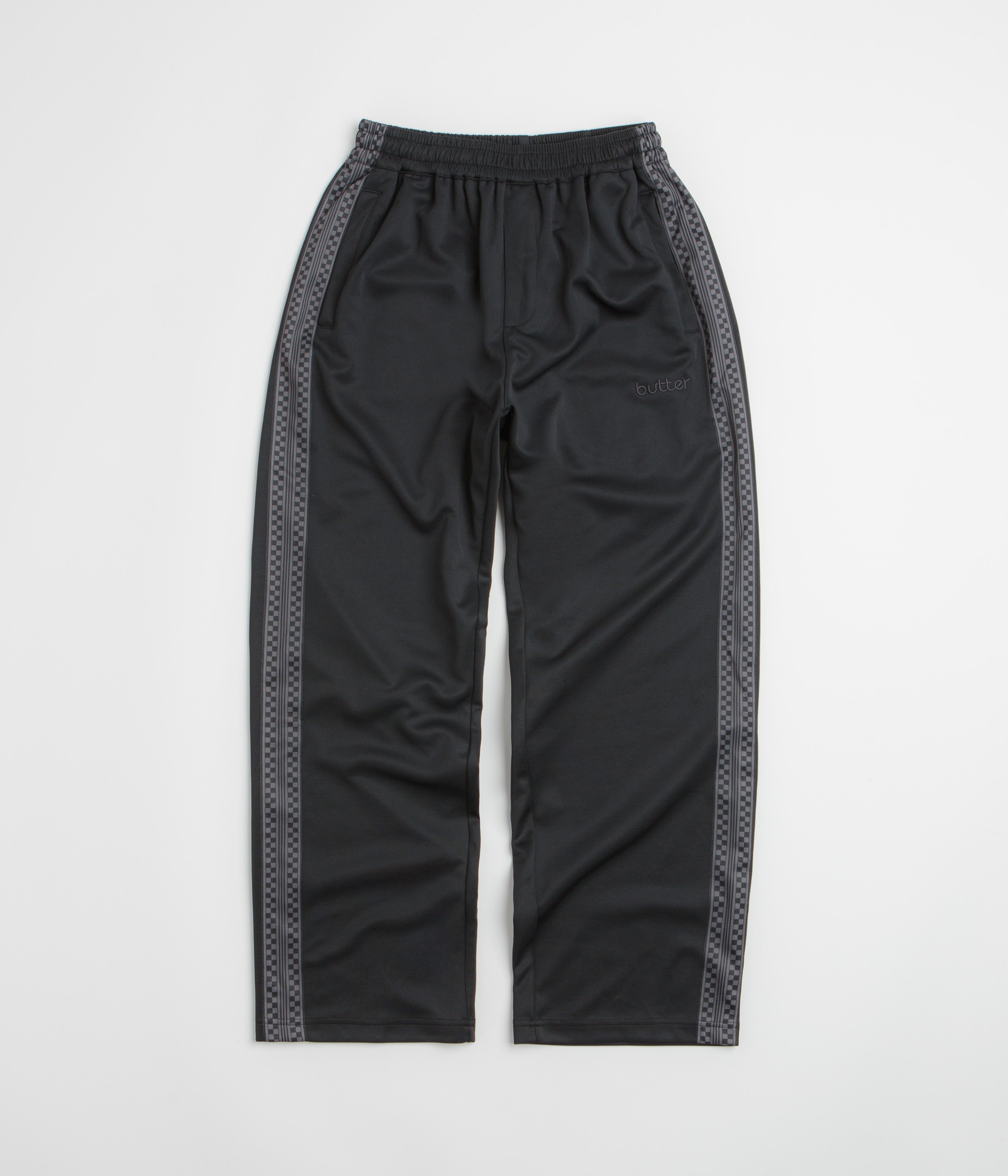 Butter Goods Check Tape Tracksuit Pants - Black