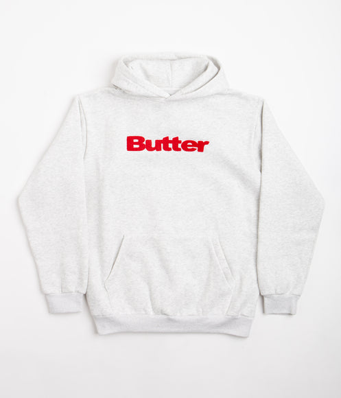 Butter Goods Chenille Logo Hoodie - Ash Grey