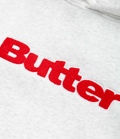 Butter Goods Chenille Logo Hoodie - Ash Grey