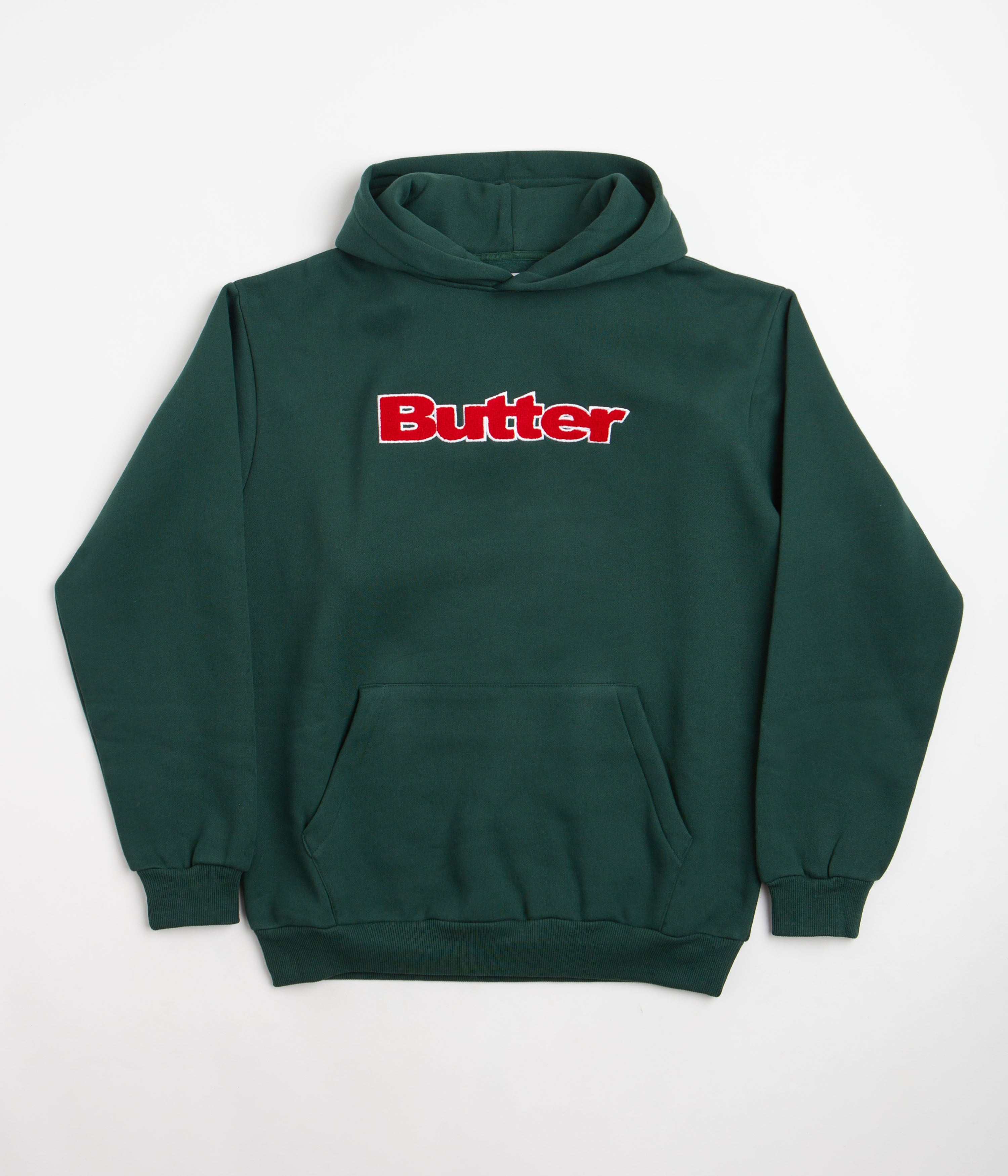 Butter Goods Chenille Logo Hoodie Forest Flatspot