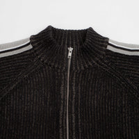 Butter Goods Club Zip-Thru Knit Sweatshirt - Black thumbnail