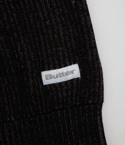 Butter Goods Club Zip-Thru Knit Sweatshirt - Black