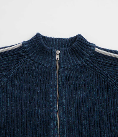 Butter Goods Club Zip-Thru Knit Sweatshirt - Navy