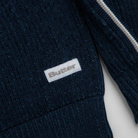 Butter Goods Club Zip-Thru Knit Sweatshirt - Navy thumbnail