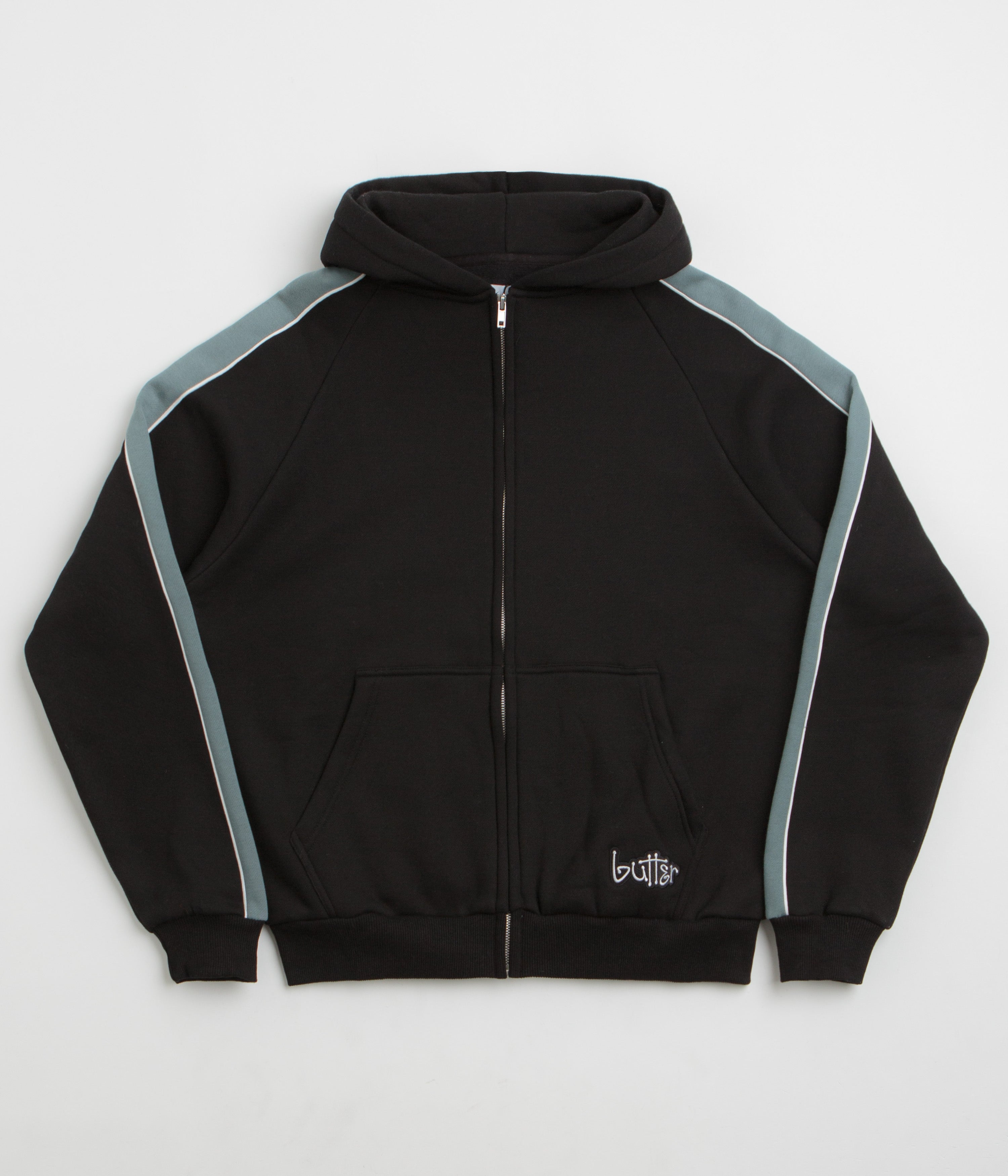 Butter Goods Connection Zip-Thru Hoodie in Black