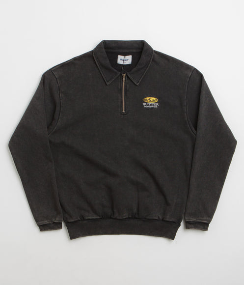 Butter Goods Corp 1/4 Zip Sweatshirt - Black