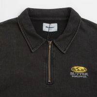Butter Goods Corp 1/4 Zip Sweatshirt - Black thumbnail