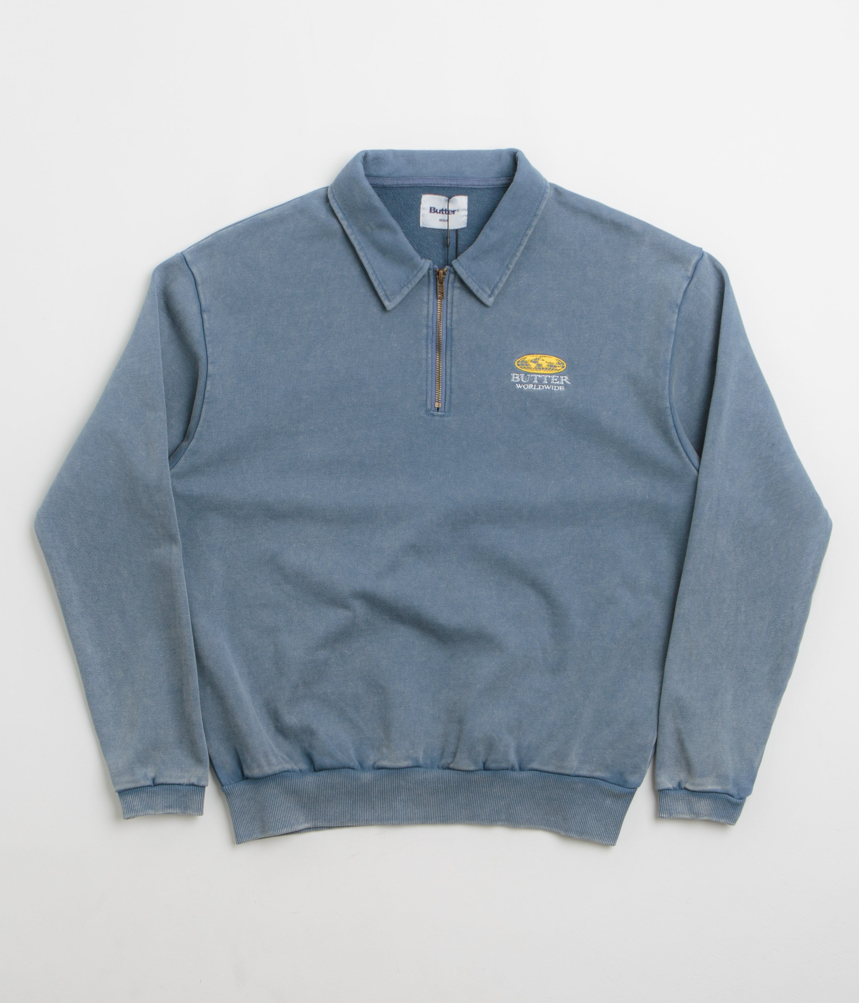 Butter Goods Corp 1/4 Zip Sweatshirt in Navy