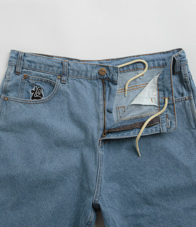 Butter Goods Critter Baggy Denim Shorts in Washed Indigo