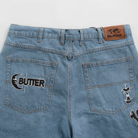 Butter Goods Critter Baggy Denim Shorts in Washed Indigo thumbnail