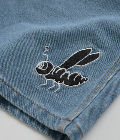 Butter Goods Critter Baggy Denim Shorts in Washed Indigo