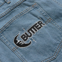 Butter Goods Critter Baggy Denim Shorts in Washed Indigo thumbnail