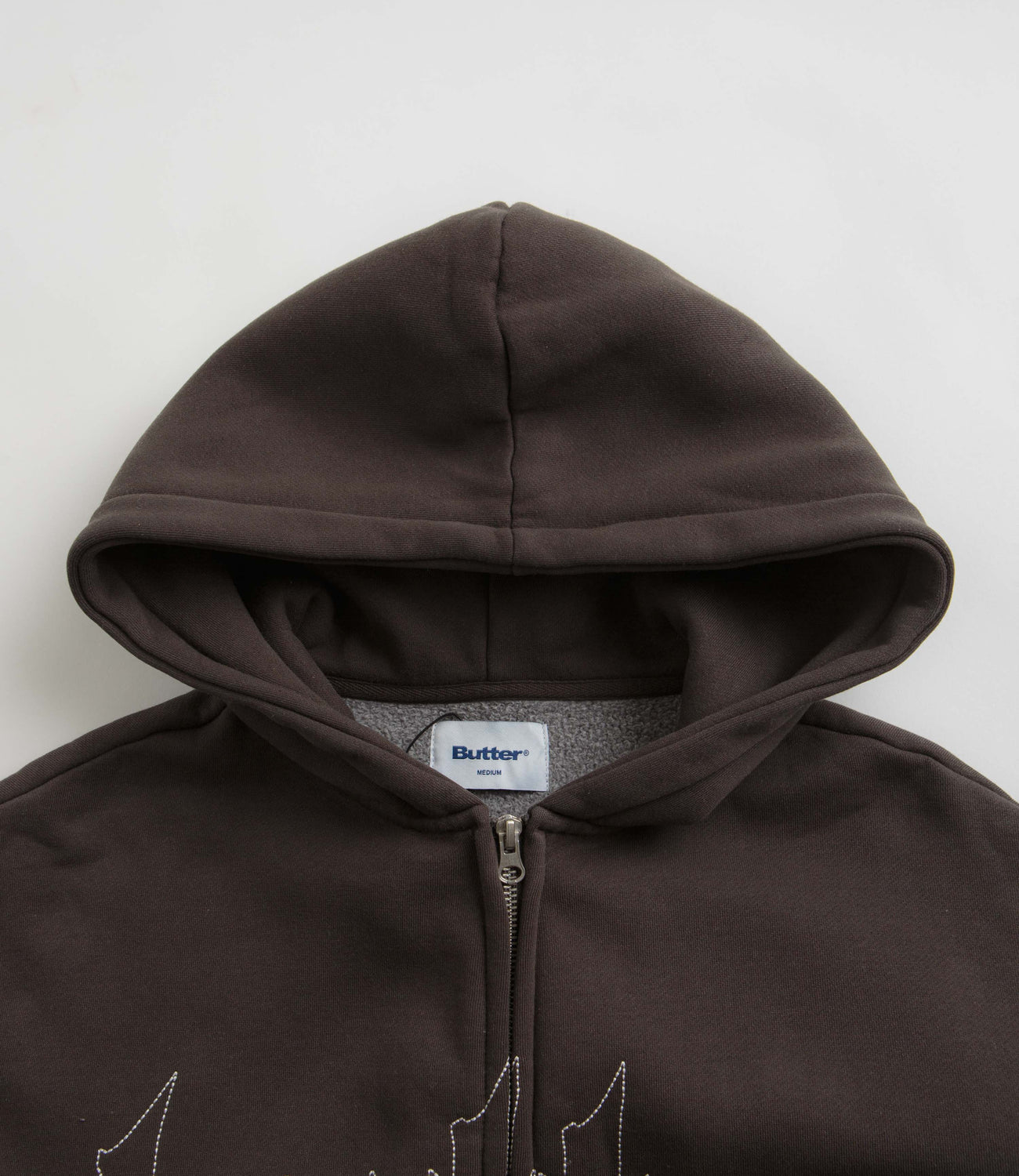Butter Goods Cropped Zip-Thru Hoodie - Washed Black | Flatspot