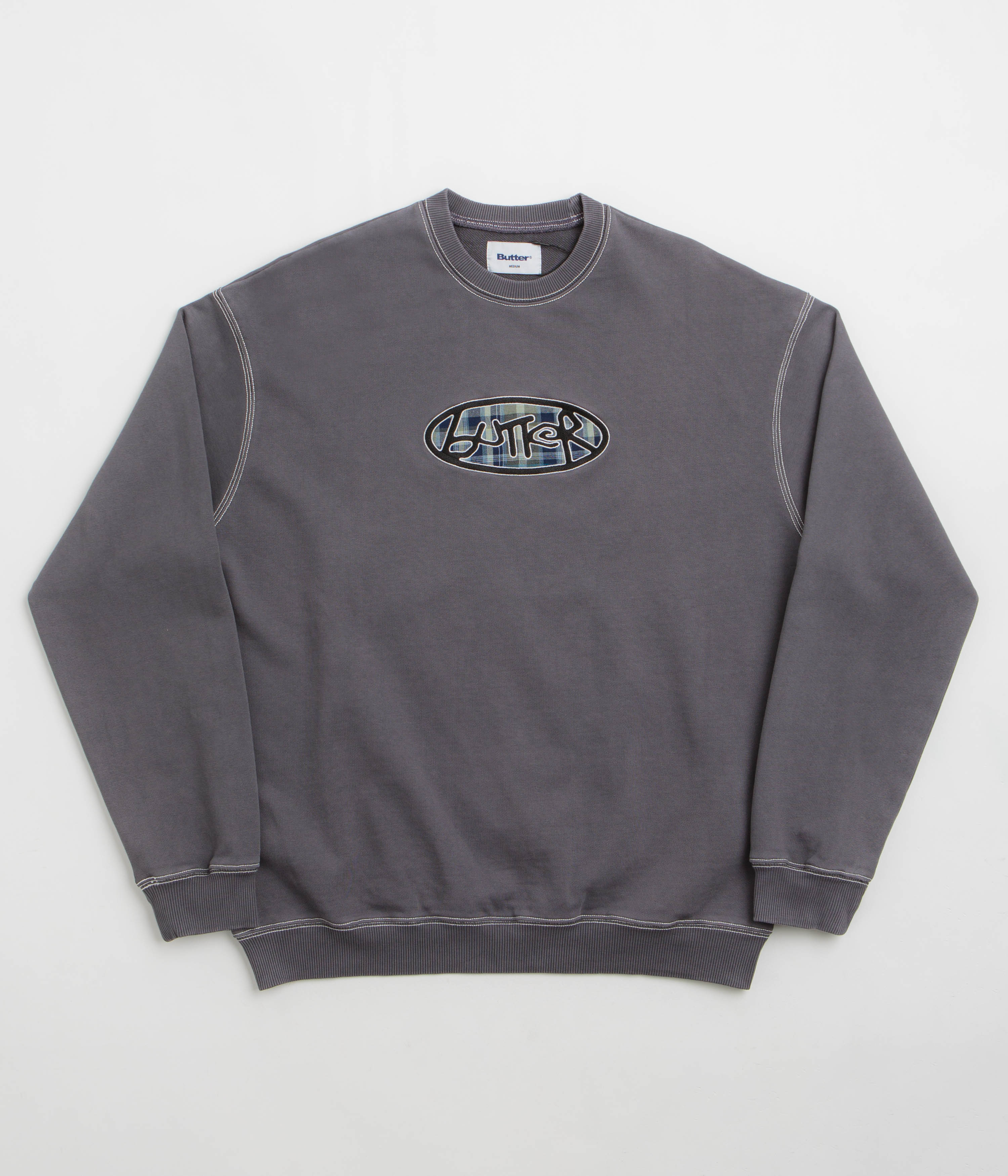 Butter Goods Crust Crewneck Sweatshirt in Washed Charcoal