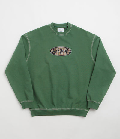Butter Goods Crust Crewneck Sweatshirt in Washed Forest
