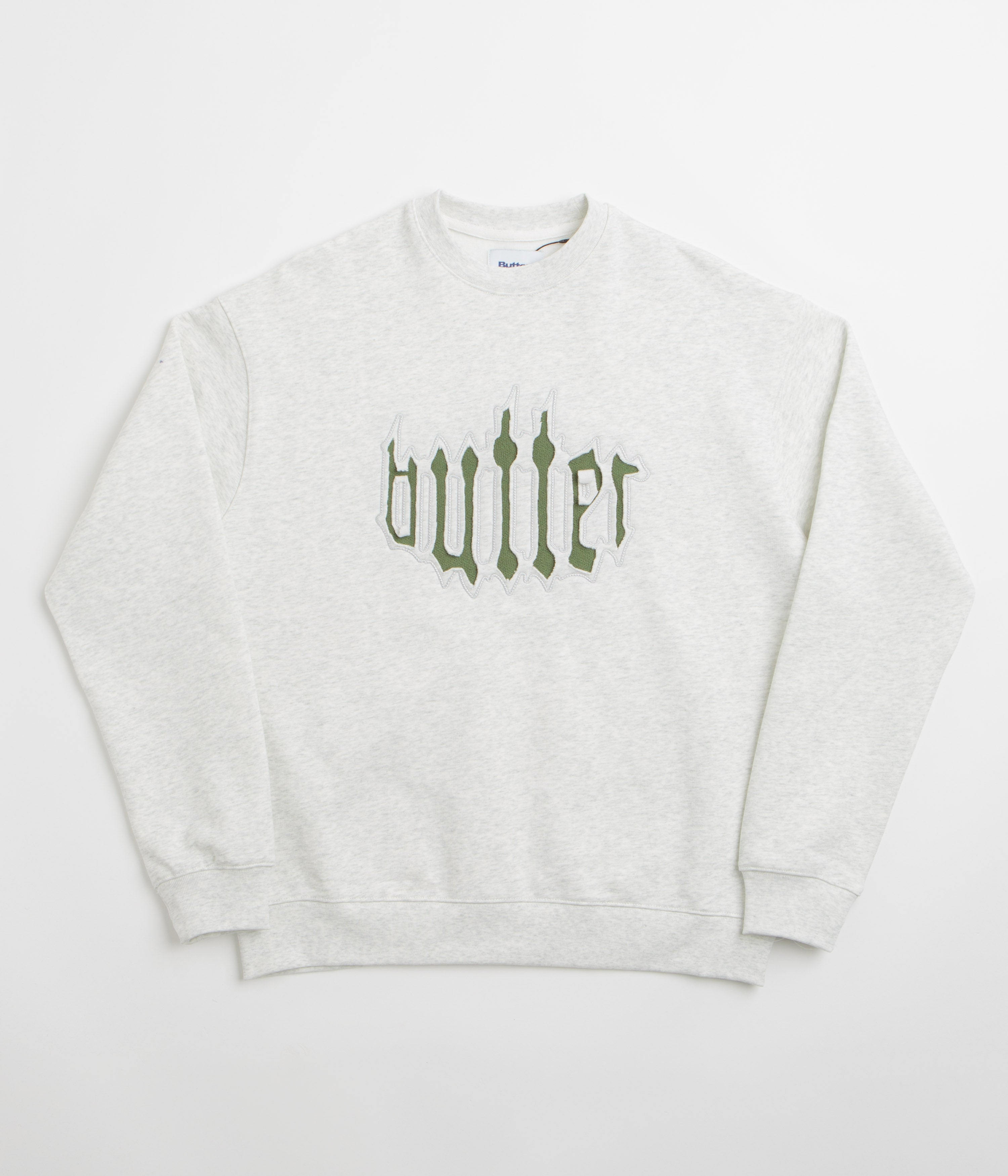 Butter Goods Cut Out Applique Crewneck Sweatshirt - Ash