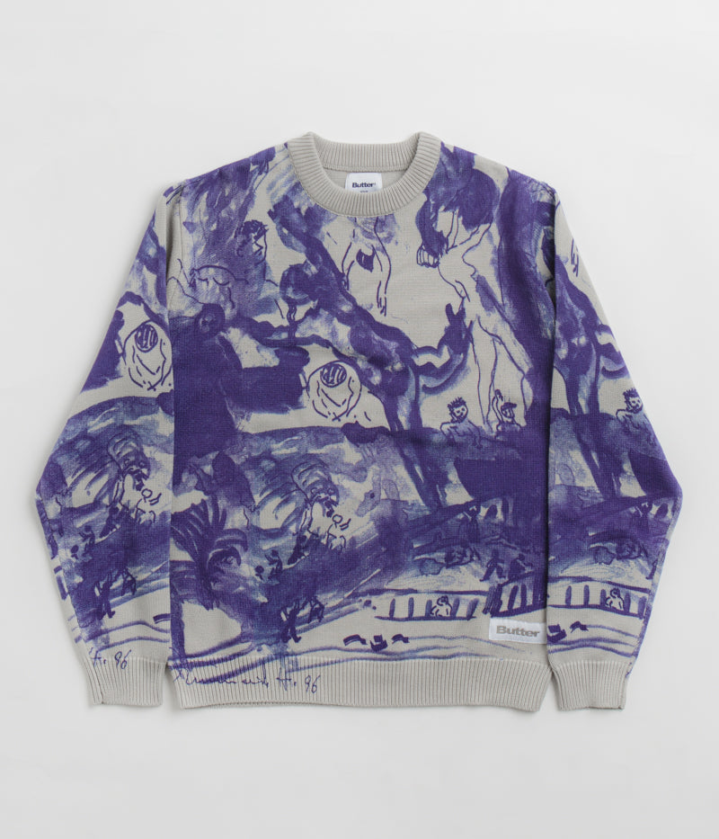 Butter Goods Davide Knit Sweatshirt in Grey