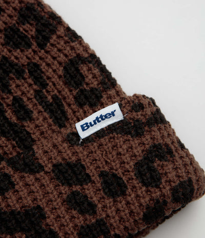 Butter Goods Distress Waffle Beanie in Leopard