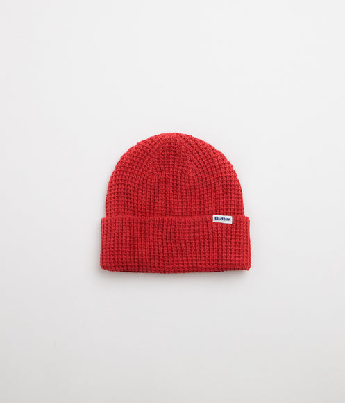 Butter Goods Distress Waffle Beanie - Red