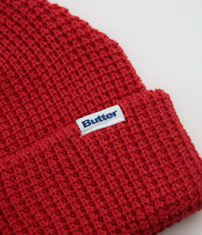 Butter Goods Distress Waffle Beanie - Red