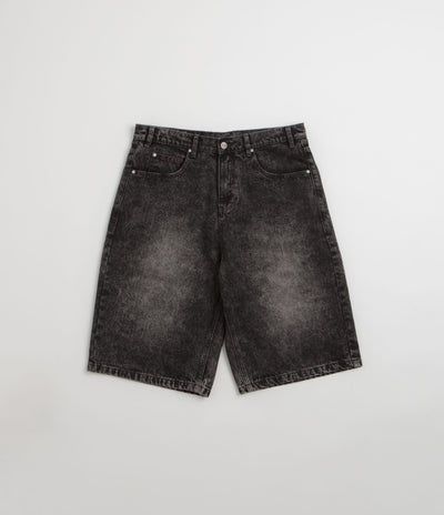 Butter Goods Distressed Big Denim Shorts in Gun Metal