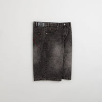 Butter Goods Distressed Big Denim Shorts in Gun Metal thumbnail