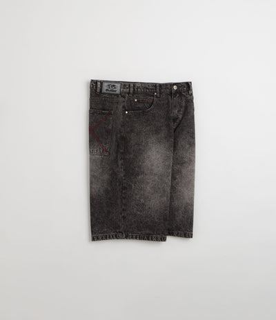 Butter Goods Distressed Big Denim Shorts in Gun Metal