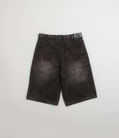 Butter Goods Distressed Big Denim Shorts in Gun Metal