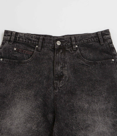 Butter Goods Distressed Big Denim Shorts in Gun Metal