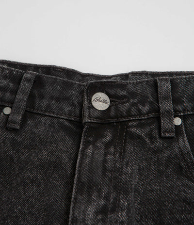 Butter Goods Distressed Big Denim Shorts in Gun Metal