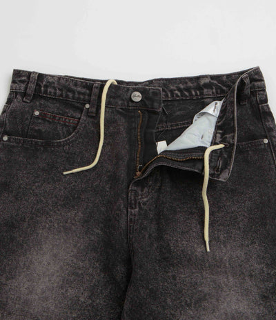 Butter Goods Distressed Big Denim Shorts in Gun Metal
