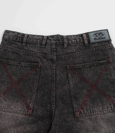 Butter Goods Distressed Big Denim Shorts in Gun Metal