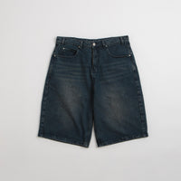 Butter Goods Distressed Big Denim Shorts in Washed Dark Blue thumbnail