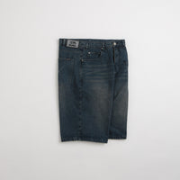 Butter Goods Distressed Big Denim Shorts in Washed Dark Blue thumbnail