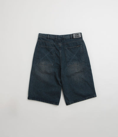 Butter Goods Distressed Big Denim Shorts in Washed Dark Blue