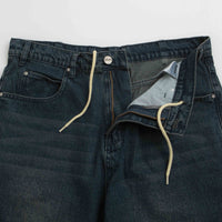 Butter Goods Distressed Big Denim Shorts in Washed Dark Blue thumbnail