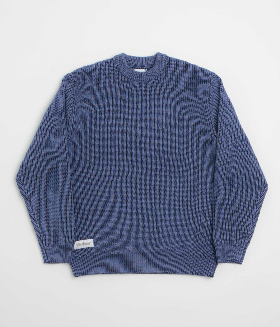 Butter Goods Drain Knit Sweatshirt in Midnight