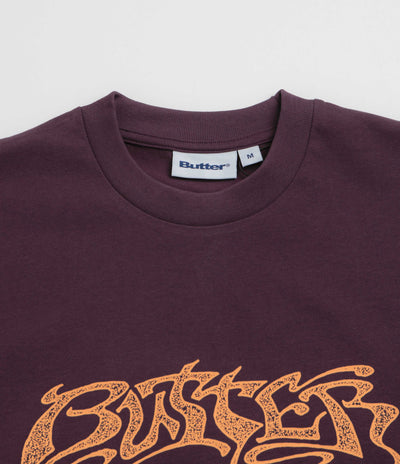 Butter Goods Drummer T-Shirt in Eggplant