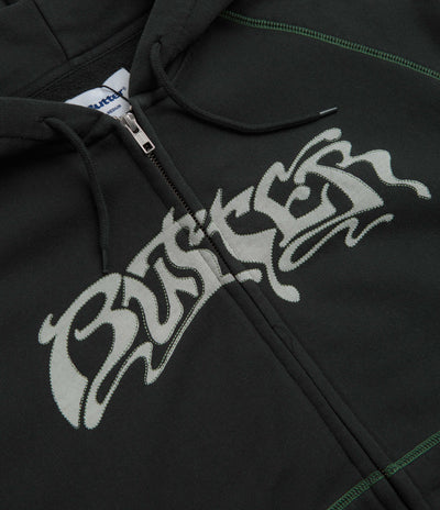 Butter Goods Drummer Zip-Thru Hoodie in Washed Black
