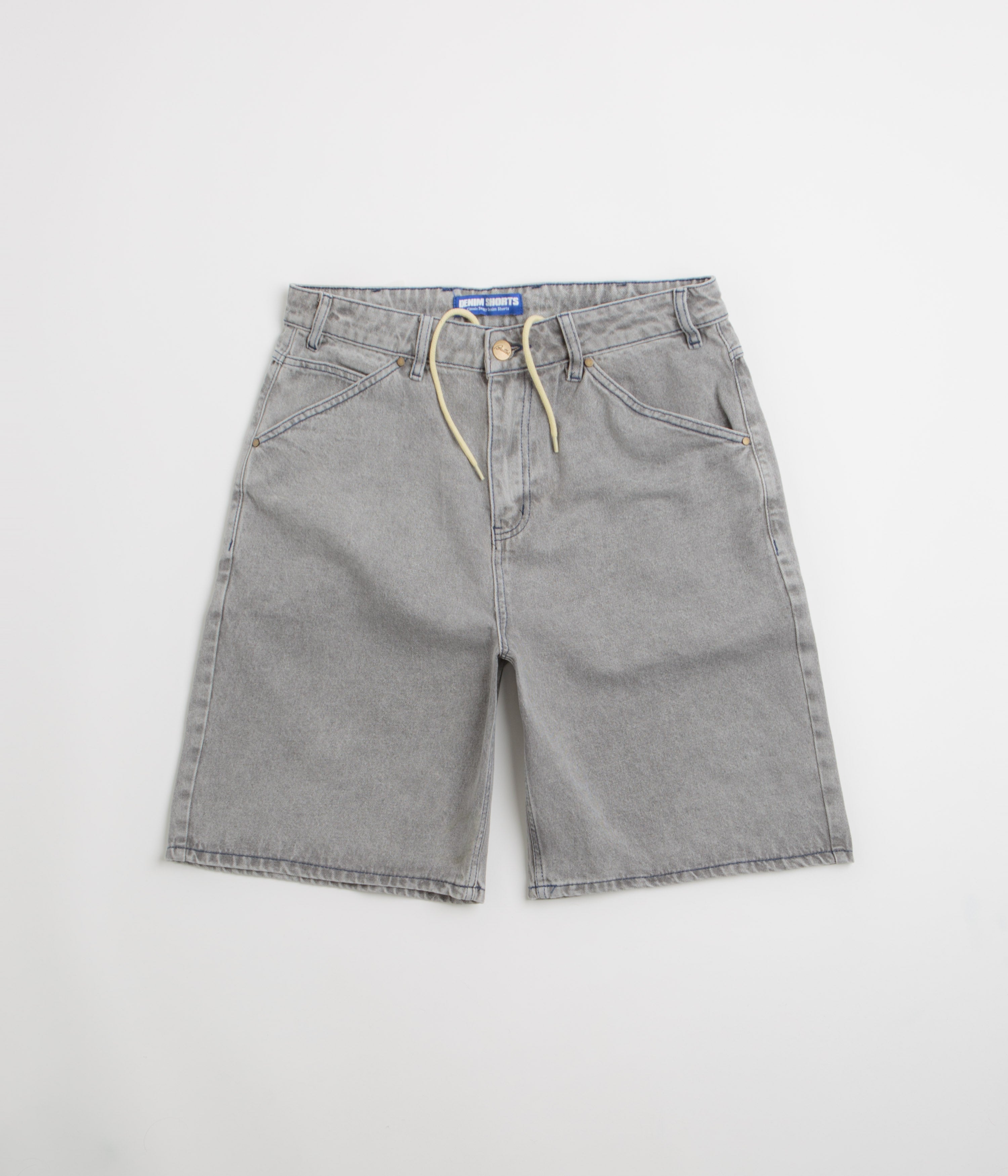 Butter Goods Encounter Denim Shorts in Washed Soft Grey