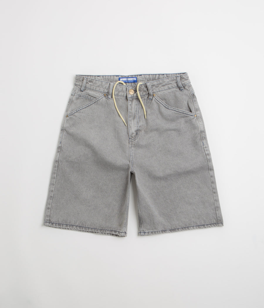 Butter Goods Encounter Denim Shorts in Washed Soft Grey