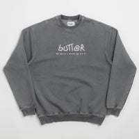 Butter Goods Equipment Applique Crewneck Sweatshirt in Washed Black thumbnail