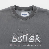 Butter Goods Equipment Applique Crewneck Sweatshirt in Washed Black thumbnail