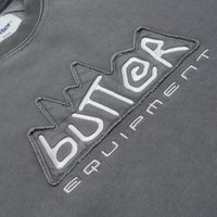 Butter Goods Equipment Applique Crewneck Sweatshirt in Washed Black thumbnail